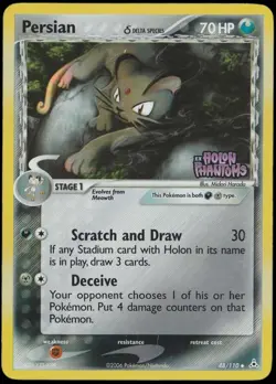 Persian 48/110 Pokemon TCG Holon Phantoms Holo Uncommon Stamped - Image 1