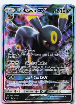 Umbreon GX 80/149 Ultra Rare Holo SM Base Set NM Pokemon - Image 1
