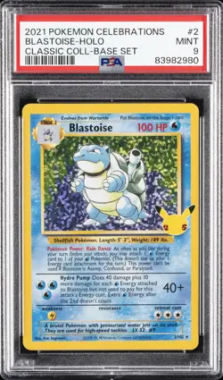 2021 POKEMON CELEBRATIONS CLASSIC COLL #2 BLASTOISE-HOLO PSA 9 - Image 1