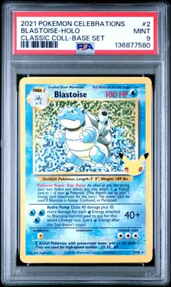 Pokemon TCG Blastoise 2/102 Celebrations Classic Collection PSA 9 - Image 1