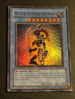 Black Luster Soldier 1st Edition Yu-Gi-Oh Card SYE-024 Ultra Rare Played LP - Image 1