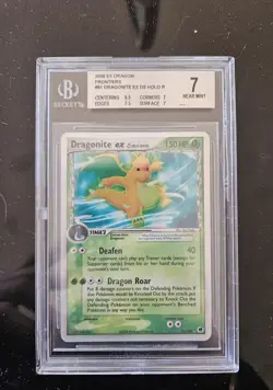 BGS 7 2006 Pokemon EX Dragon Frontiers 91/101 Dragonite Holo Rare TCG NM Card - Image 2