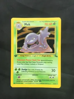 Pokemon Cards: 1st Edition Fossil Rare Holo: Muk 13/62 - Image 1