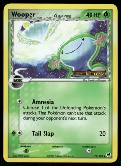 Pokemon Cards Wooper 71/101 Dragon Frontiers STAMPED Common NM - Image 1