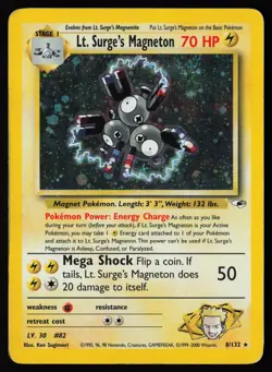Lt. Surge's Magneton #8 Gym Heroes Pokemon Card - Image 1