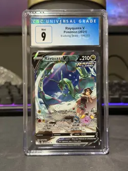 Rayquaza V Alt Art 194/203 Evolving Skies Holo Foil Rare CGC 9 MINT Pokemon Card - Image 1