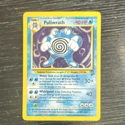 Pokemon Poliwrath Base Set 2 15/130 Holo Rare 90HP English Card 2000 - Image 1