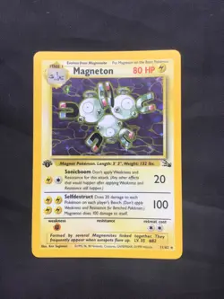 Pokemon Cards: 1st Edition Fossil Rare Holo: Magneton 11/62 - Image 1