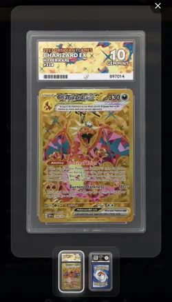 Pokemon Card Gold Charizard EX 228/197 Ace 10 Obsidian Flames - Image 1