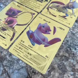 Four Gold Foil Mewtwo Ex/GX And Mew V/EX Pokemon Fan Art Cards - Near Mint - Image 3