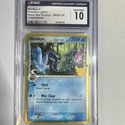 Pokemon Mimikyu SWSH: Sword & Shield Promo Cards SWSH136 Black Star Holo CGC 10 - Image 1