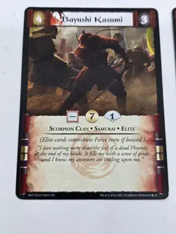 Bayushi Kasumi Scorpion X 3 Clan Card Legend of the Five Rings CCG Dynasty 33 - Image 2
