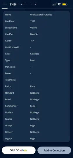 Vintage~MTG~Magic The Gathering💥Undiscovered Paradise💥1997~Rare - Image 3