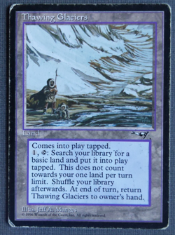 Thawing Glaciers MTG Alliances Rare Land 1996 Reserved List MP/HP - Image 1