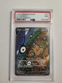 2022 Pokemon SWSH Silver Tempest Unown V Alt Art #177 PSA 9 MINT - Image 1