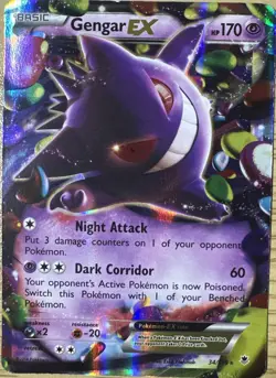 Pokemon Gengar EX TCG Phantom Forces Ultra Rare Holo Card 34/119 LP/MP - Image 1