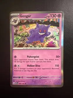Pokemon TCG Gengar Rare Holo SV Scarlet & Violet 151 Card 094/165 - Image 1