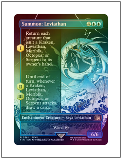 1x Summon: Leviathan, Foil, Borderless Art, Final Fantasy, MTG NM - Image 1