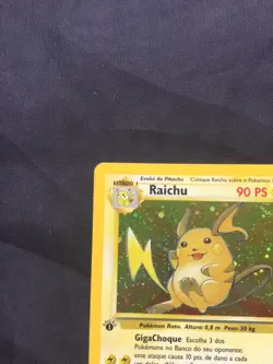 Pokemon Cards: PORTUGUESE 1st Edition Fossil Rare Holo: Raichu 14/62 - Image 3