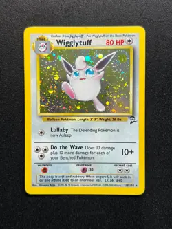 Pokemon TCG Wigglytuff Base Set 2 Holo Unlimited Rare Card 19/130 Swirl - Image 1
