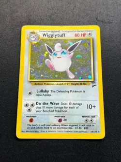 Pokemon TCG Wigglytuff Base Set 2 Holo Unlimited Rare Card 19/130 Swirl - Image 2