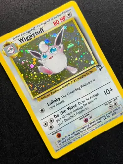 Pokemon TCG Wigglytuff Base Set 2 Holo Unlimited Rare Card 19/130 Swirl - Image 3
