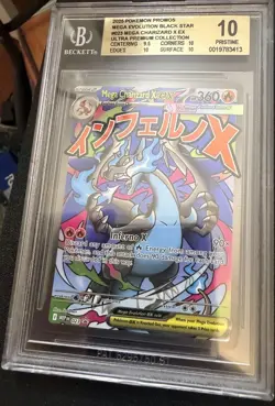 2025 Pokemon Mega Evolution Black Star #023 Mega Charizard X EX BGS 10 Pristine - Image 1