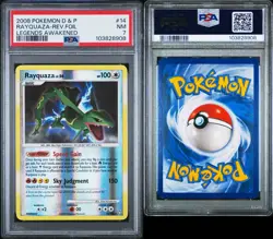 2008 POKEMON DIAMOND & Pearl LEGENDS AWAKENED #14 RAYQUAZA-REV.FOIL PSA 7 - Image 3