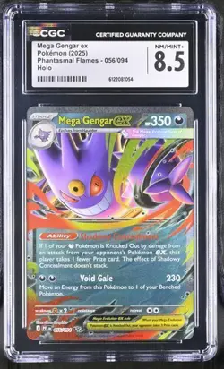 Mega Gengar EX *CGC 8.5* Holo *Phantasmal Flames* #56 *2025* Pokemon - Image 1