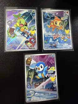 Pokemon First Partner Illustration Collection Turtwig 40 Chimchar 41 Piplup 42 - Image 1