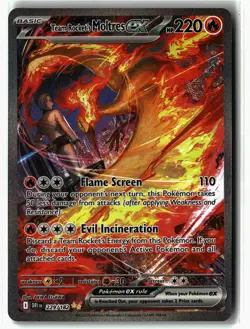Team Rocket's Moltres ex ⭐ 229/182 Holo Destined Rivals Pokemon NM - Image 1