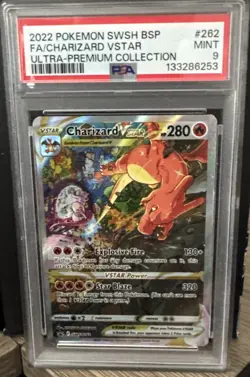 2022 POKEMON SWSH BLACK STAR PROMO #262 FULL ART/CHARIZARD VSTAR PSA 9 - Image 1