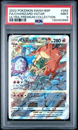 Pokemon TCG Charizard VSTAR SWSH262 Holo Black Star Promo PSA 9 - Image 1
