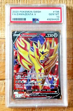 Zamazenta V 196/202 *PSA 10 GEM MINT* Sword & Shield "Ultra Rare Full Art" - Image 1