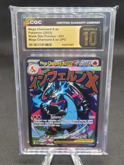 Pokemon Mega Charizard X ex CGC PRISTINE 10 Me: Mega Evolution Promo 023 Holo - Image 1
