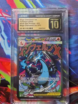 Pokemon Mega Charizard X ex CGC PRISTINE 10 Me: Mega Evolution Promo 023 Holo - Image 3