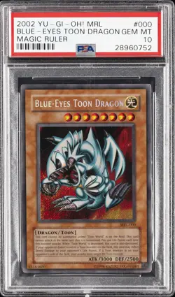 2002 YU-GI-OH! MRL-MAGIC RULER #000 BLUE-EYES TOON DRAGON PSA 10 - Image 1