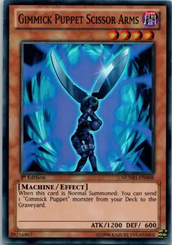 Yugioh Gimmick Puppet Scissor Arms NUMH-EN008 1st Edition Super Rare NM - Image 1