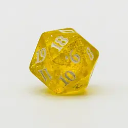 MTG Dragons Of Tarkir Spindown Dice Life Counter D20 Transparent Yellow Glitter - Image 2