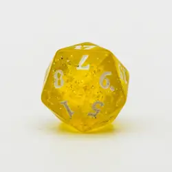 MTG Dragons Of Tarkir Spindown Dice Life Counter D20 Transparent Yellow Glitter - Image 3
