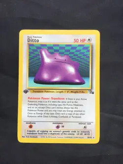 Pokemon Cards: Fossil 1st Edition Rare: Ditto 18/62 - Image 1