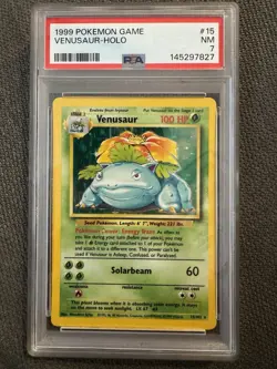 Pokemon Venusaur Holo Card 1999 15/102 Base Set, PSA 7 - Image 1
