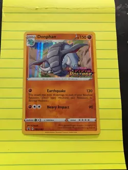 2020 Pokemon #SWSH067 Vivid Voltage Stamped Promo Card Donphan - Image 1