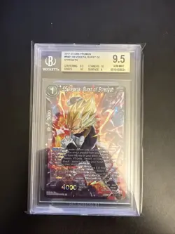 PSA 9.5 ⭐ SS Vegeta Burst of Strength Promo Card Super DBS DBZ Z Heroes - Image 1