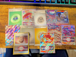 Pokemon card lot, modern assorted vstar, vmax v, trainer, holo energy (12 cards) - Image 1