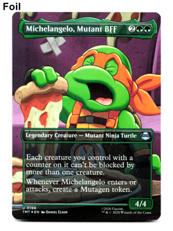Michelangelo, Mutant BFF (BORDERLESS FOIL) - [Teenage Mutant Ninja Turtles] MTG - Image 1