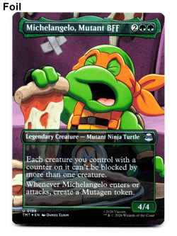 Michelangelo, Mutant BFF (BORDERLESS FOIL) - [Teenage Mutant Ninja Turtles] MTG - Image 3