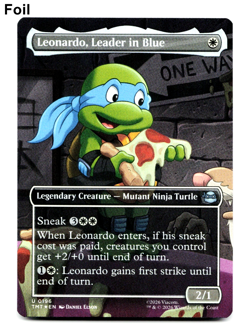 Leonardo, Leader in Blue (BORDERLESS FOIL) - [Teenage Mutant Ninja Turtles] MTG - Image 1