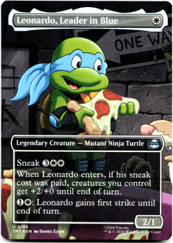 Leonardo, Leader in Blue (BORDERLESS FOIL) - [Teenage Mutant Ninja Turtles] MTG - Image 3