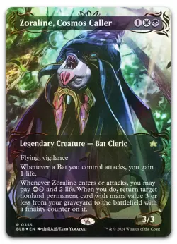 Zoraline, Cosmos Caller (Borderless) (Raised Foil) #355 NM Bloomburrow Magic MTG - Image 1